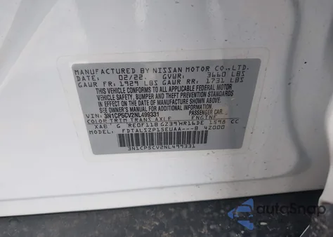 2022 Nissan Kicks Sv Xtronic Cvt z USA, uszkodzony, nr VIN 3N1CP5CV2NL499331